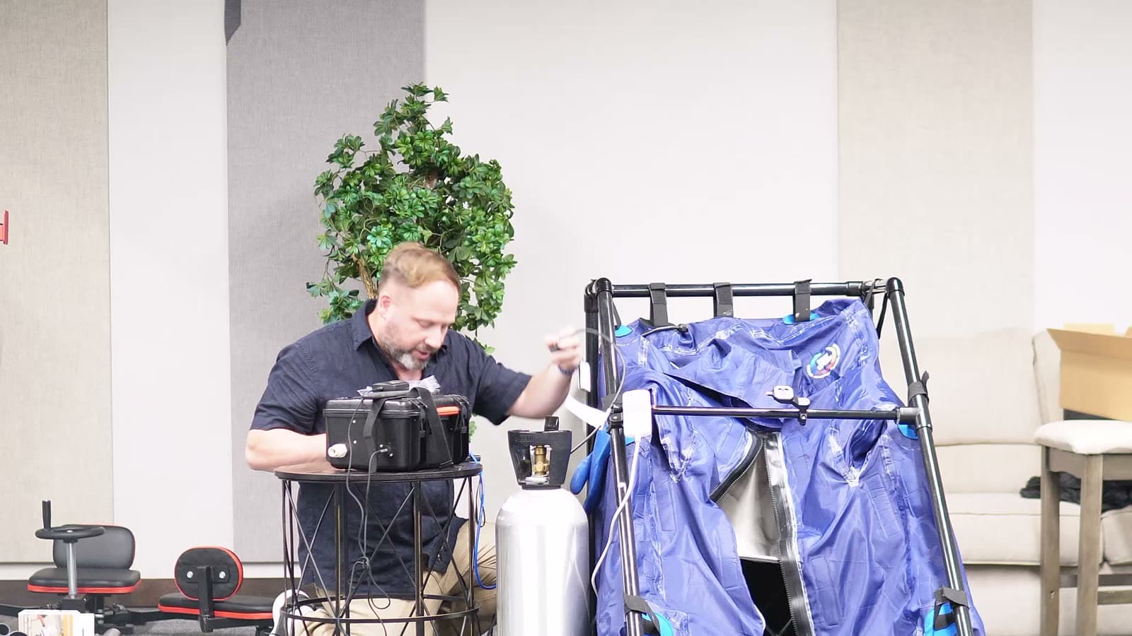 Plugging in the regulator heater
