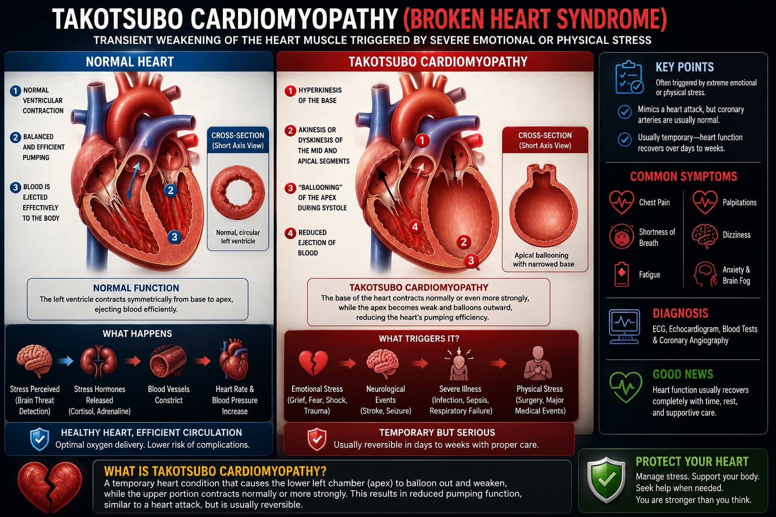 Illustration — emotional stress leaves measurable changes in the blood