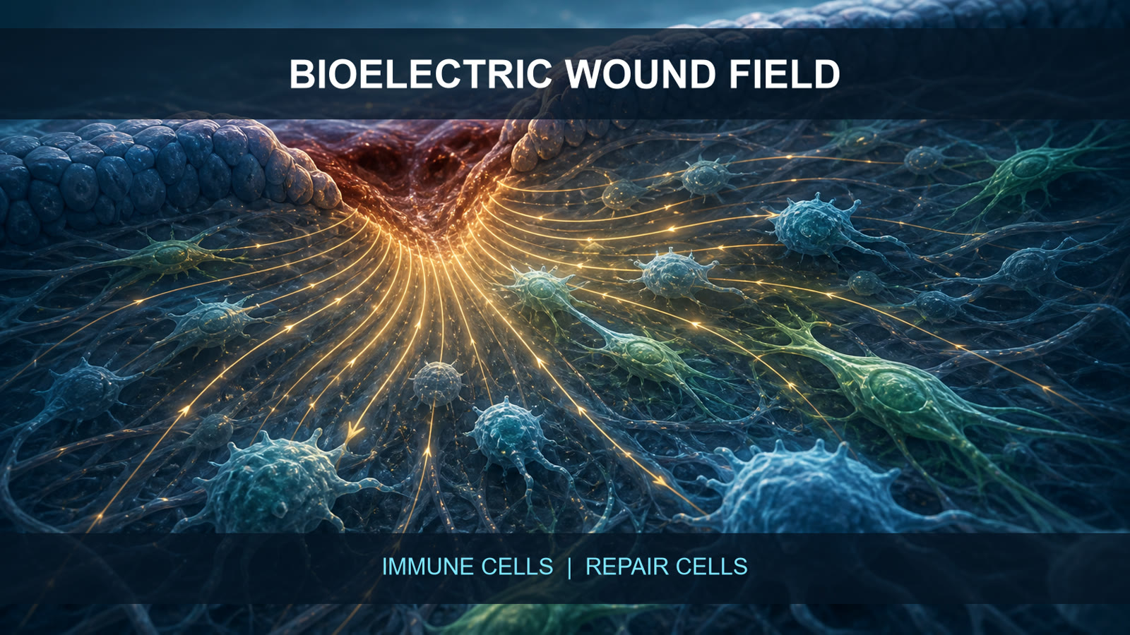 A bioelectric field guiding immune and repair cells toward a wound