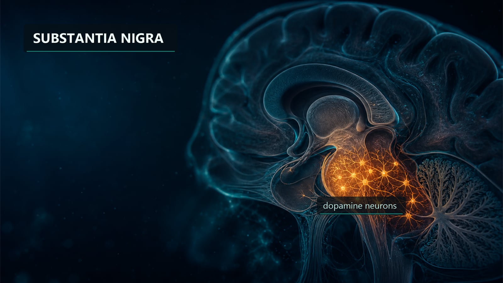 Illustration — dopamine neurons in the substantia nigra