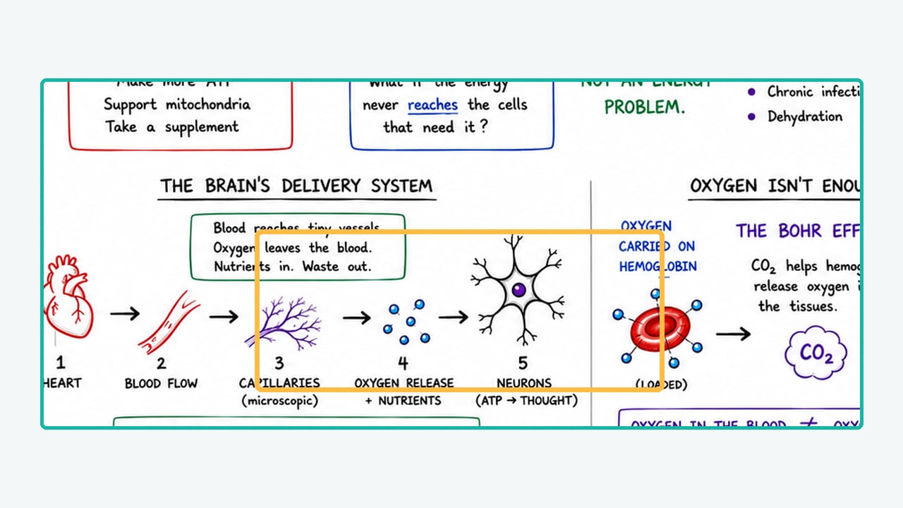 Illustration — capillary exchange in the brain