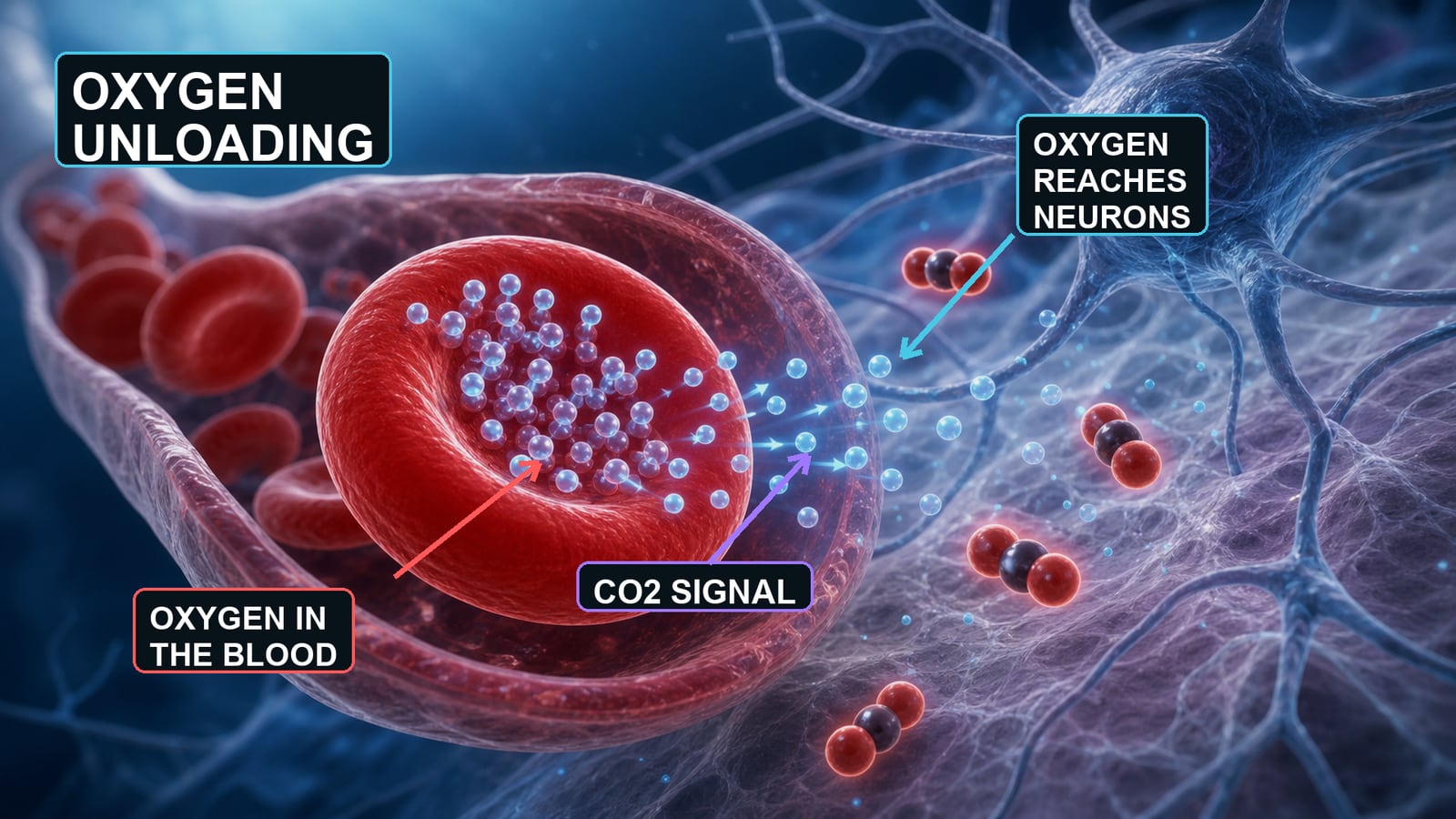Illustration — oxygen unloading and the Bohr effect