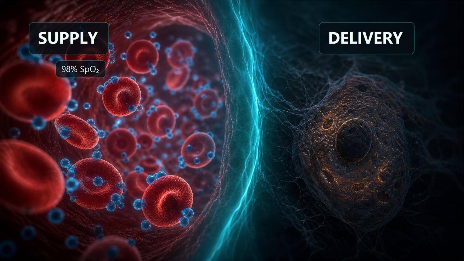 Illustration — oxygen supply versus oxygen delivery
