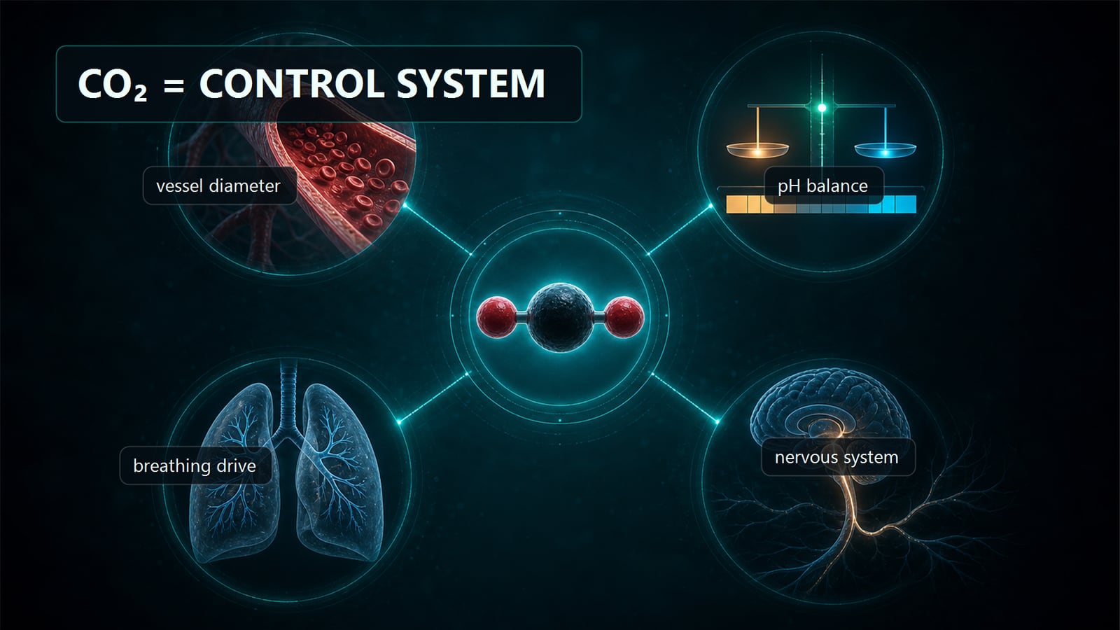 Illustration — carbon dioxide as a control system, not waste