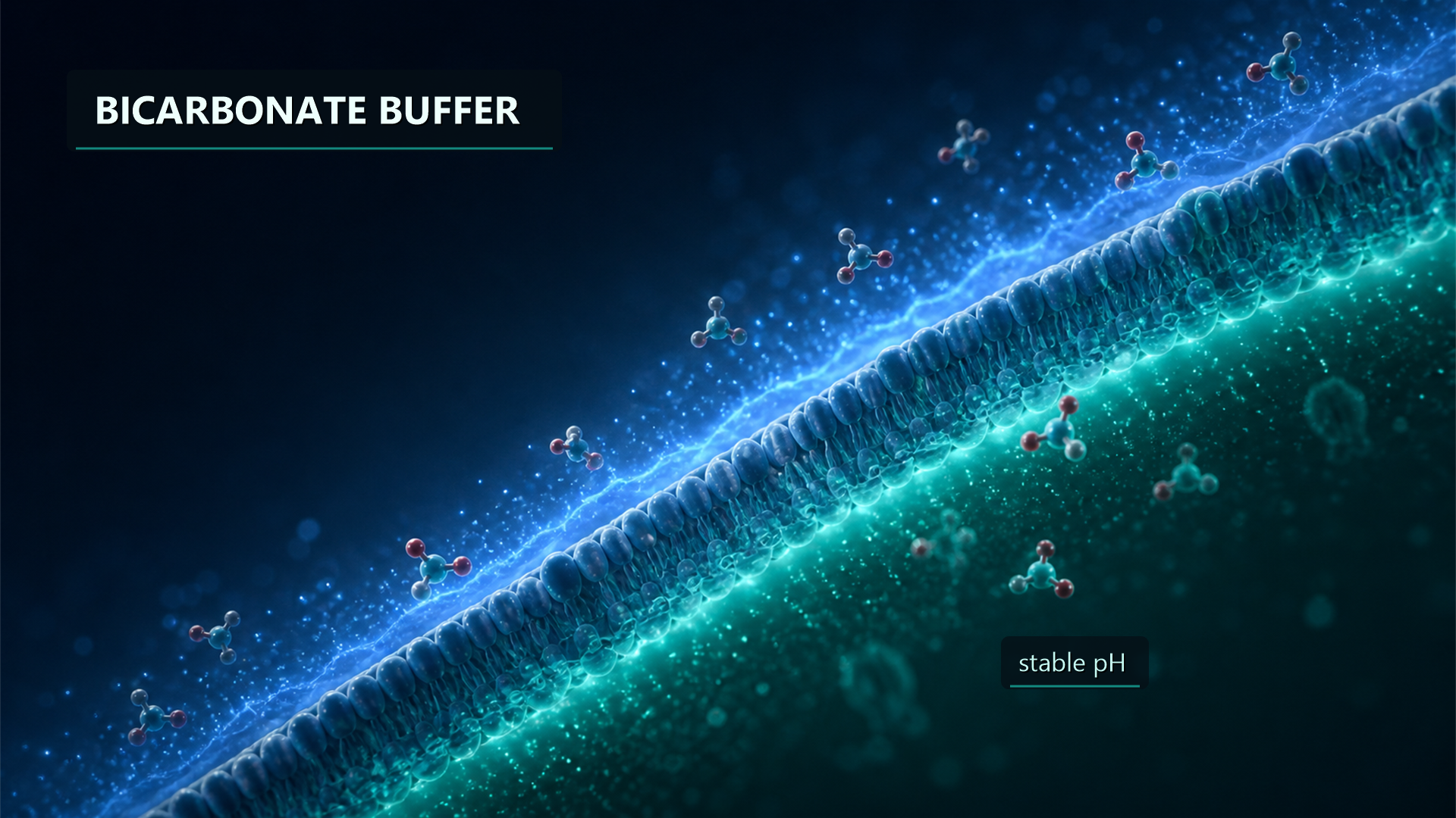 The bicarbonate buffer stabilizing pH at the cell membrane