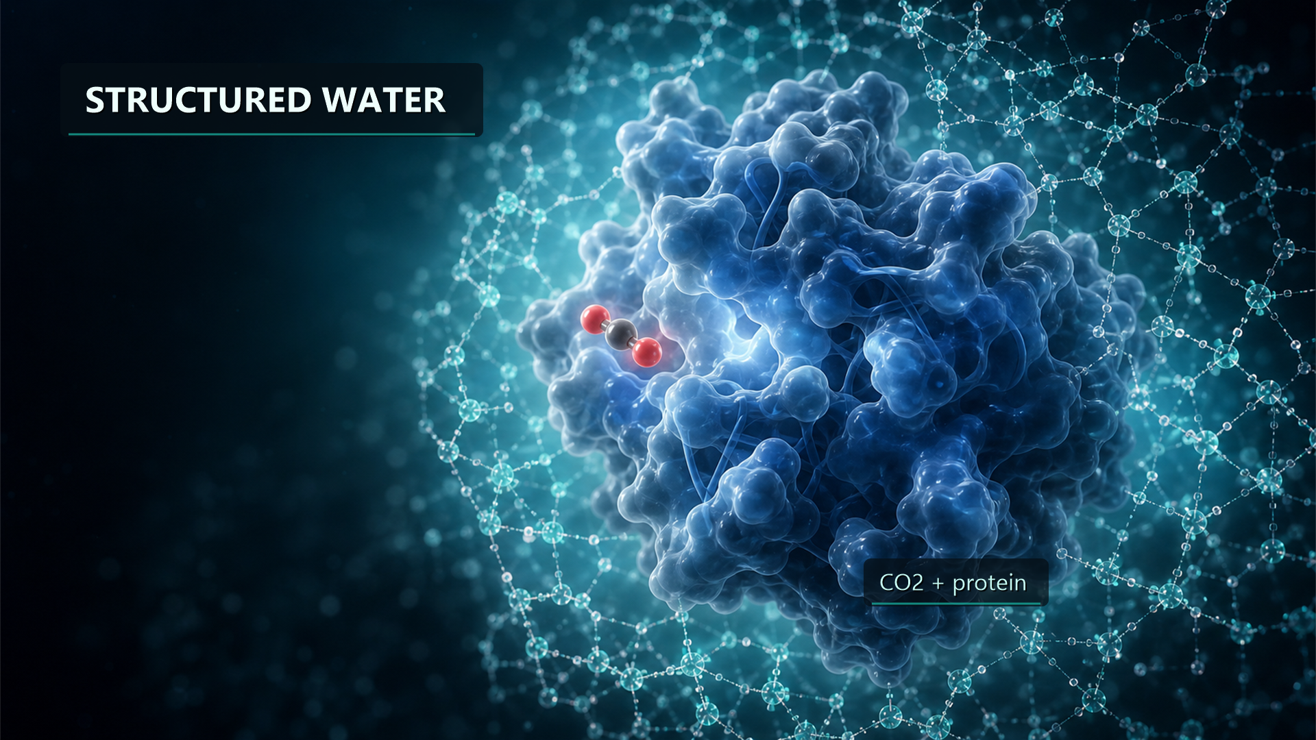 Carbon dioxide, protein shape, and structured water