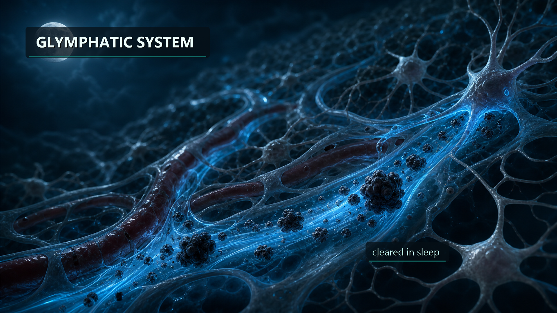 The glymphatic system clearing waste during sleep